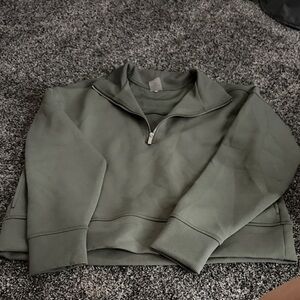 Olive Green Half-Zip Pullover